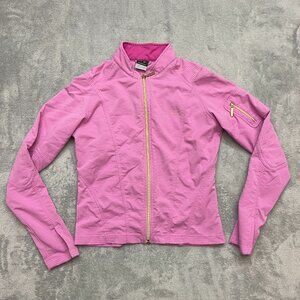 Vtg Nike Sphere Dry Jacket Women Small S Pink Full Zip Running Yoga